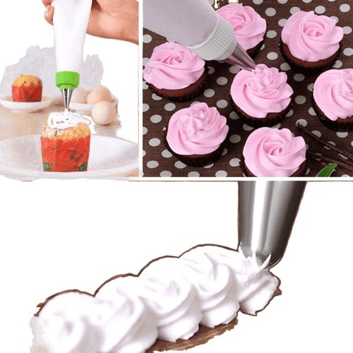 Promotional stainless steel frosting tip set, frosting tool, frosting bag, frosting tool box set, cake baking baking tools