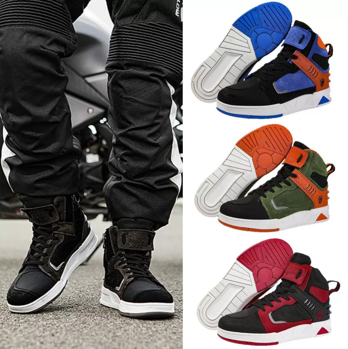 跨境新款机车鞋摩托车鞋情侣四季越野机车靴子赛车短靴摩旅装备