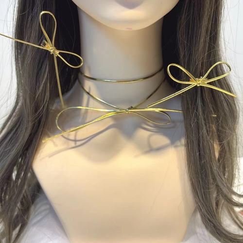 Sweet and Cool Silver Braided Headband Y2K Ballet Style Leather Double Ponytail Strap Necklace Korean Style Spicy Girl Double Ponytail Hair Accessory