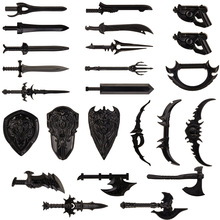 外贸专供拼装玩具电视剧人物人仔武器配件盾牌剑ARM058积木玩具
