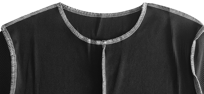 summer sexy long-sleeved pit strip round neck tight slit dress  NSBLS119428
