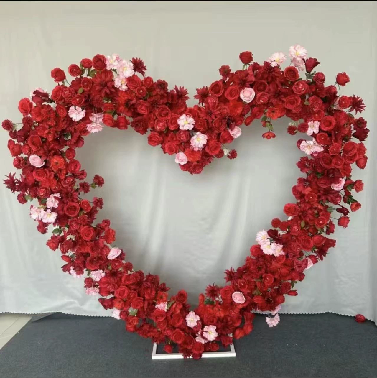 Кованая арка в форме сердца для свадьбы, 2×2 м, декоративная металлическая арка, золотая или белая отделка