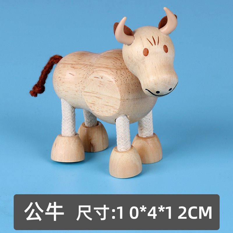 Juguetes de animales de pastizales de madera Juego de simulación para niños Muñecas de madera Granja forestal Juguetes de animales pequeños al por mayor