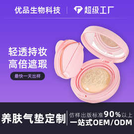 混油皮气垫粉底霜oem定制贴牌加工 水防汗控油持妆无瑕清透粉底液