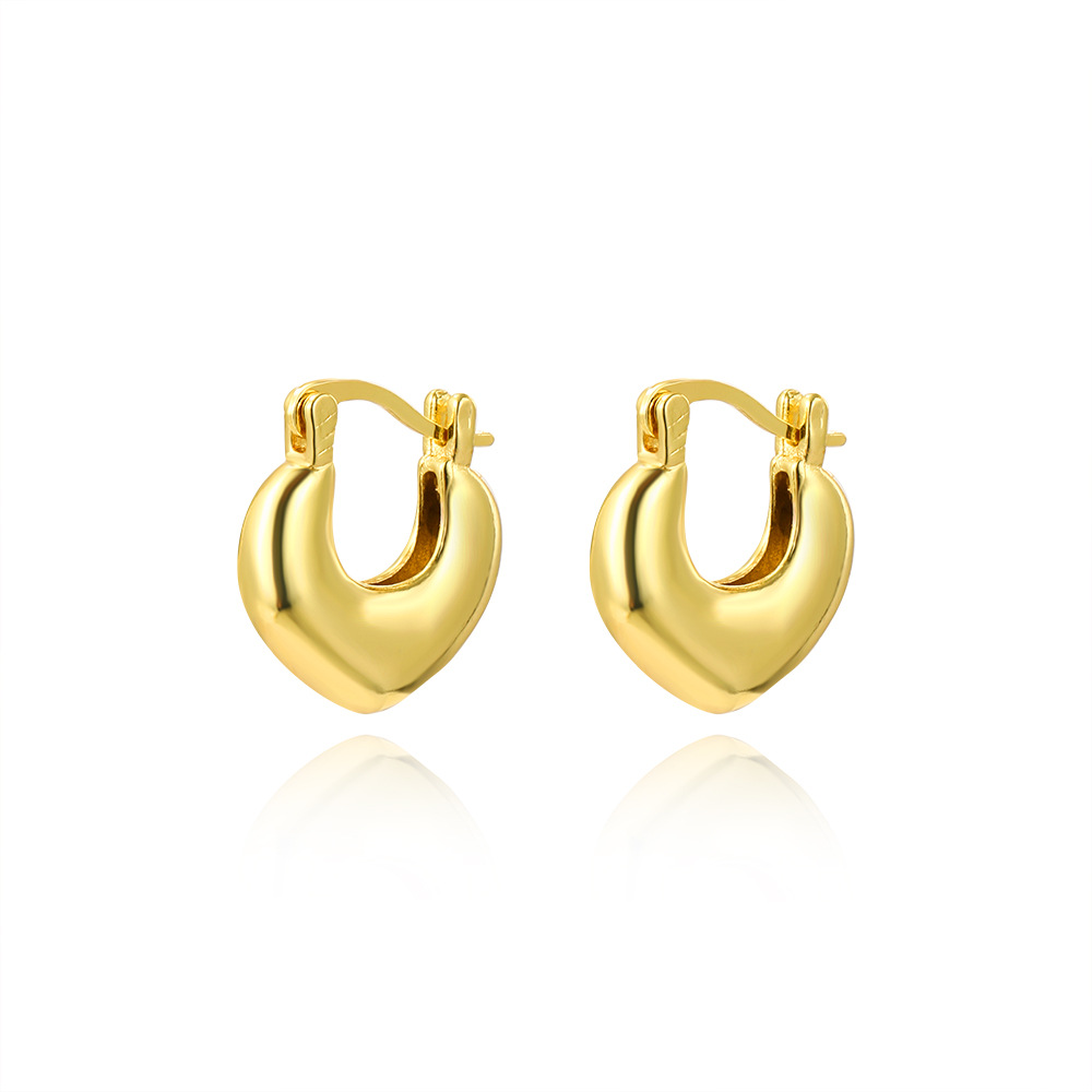 7g Weight Copper Ear Needle Material 18K Gold Plated Plating Material Earrings Classification 1 Pair Quantity Holiday, Daily Occasion Copper Material Star, Heart Shape Pattern Women's Gender Simple Style, Classic Style Style 1 Pair Simple Style Classic Style Star Heart Shape Copper 18K Gold Plated Earrings 7