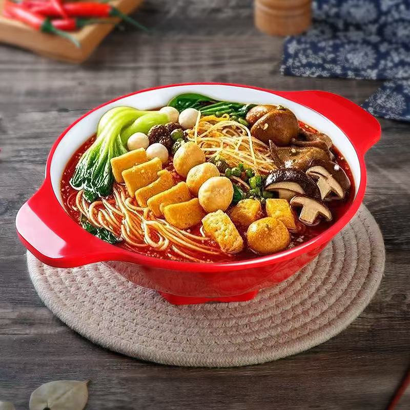 Melamine Spicy Hot Pot Special Large Bowl Double-Eared Bowl Plastic Rice Noodle Snail Noodle Bowl Commercial Hot Pot Bowl Rice Noodle Soup Noodle Bowl Melamine Spicy Hot Pot Special Large Bowl Double-Eared Bowl Plastic Rice Noodle Snail Noodle Bowl Commercial Hot Pot Bowl Rice Noodle Soup Noodle Bowl