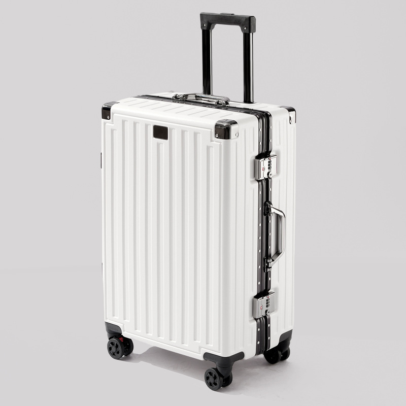 Moda estriada caja de tracción de viaje universal rueda cifrado maleta de almacenamiento de moda de ocio mujer maleta