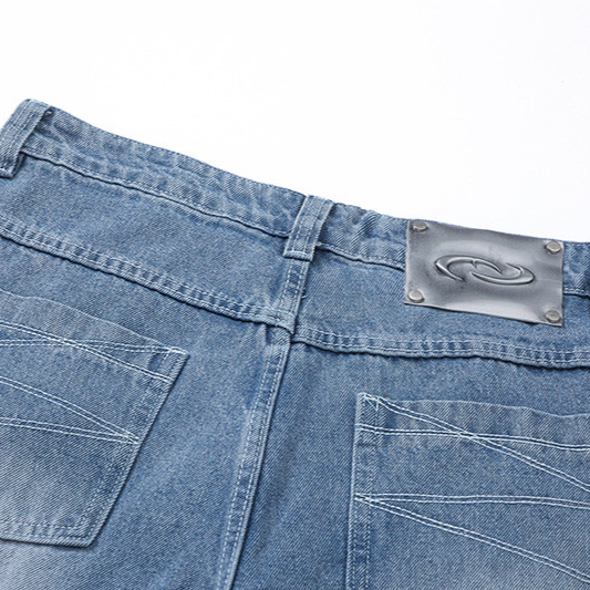 Modern Ian 24 Autumn Men's Wear New Design Sense High Quality Split Three Dimensional Wrinkle Jeans_voghion.com