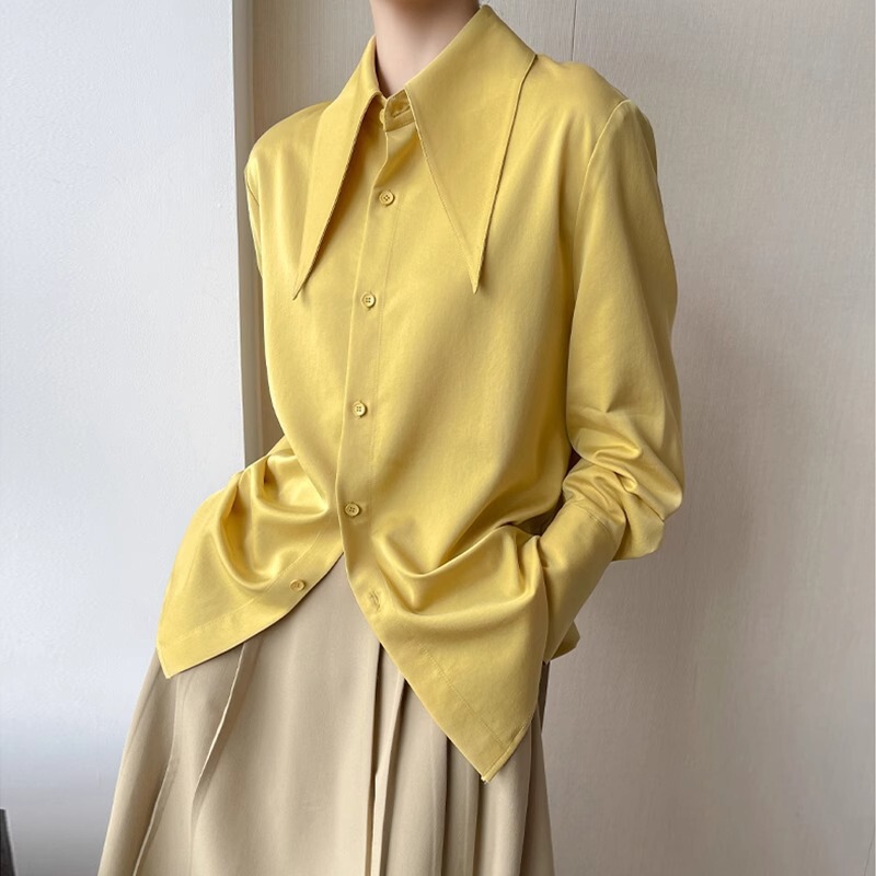 French Style High-end Pointed Collar Shirt for Women Hong Kong Style Retro Fashionable Western Style Modern Dipped Shirt Chic Niche Top