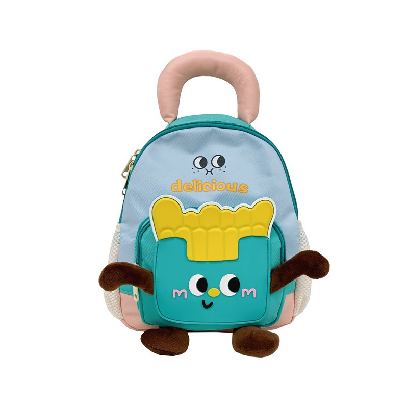 Mochila de papas fritas lindas, jardín de infantes, mochila de bebés, 2026 mochila de niños coreanos.