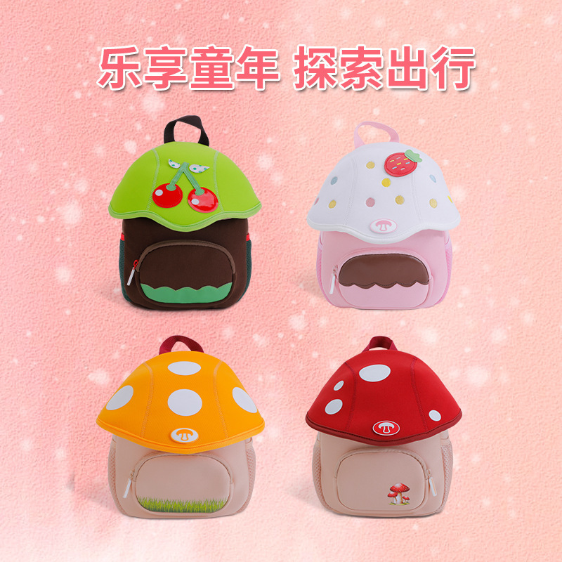 In-Stock Cute Little Mushroom Children's Backpack for Outdoor Outings, Boys and Girls Kindergarten Backpack