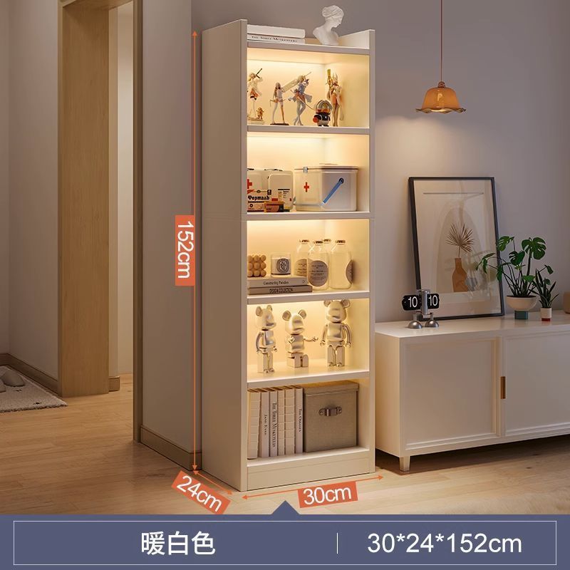 电视柜旁置物架家用书架简易落地收纳过道柜子客厅多层墙角书柜|undefined