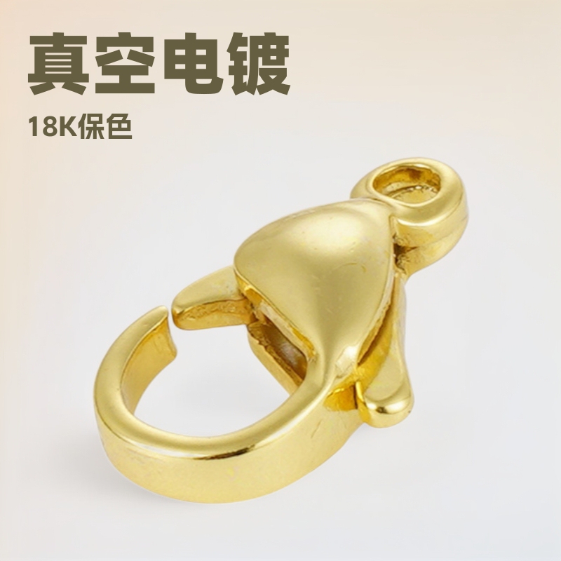 Vacuum Electroplating, Color-Preserving and Durable Stainless Steel Lobster Clasp, Rose Gold in Stock, Black/Colorful 18K Gold Jewelry