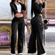 欧美2025新款TEMU/希音/亚马逊/时尚女装工装裤阔腿裤