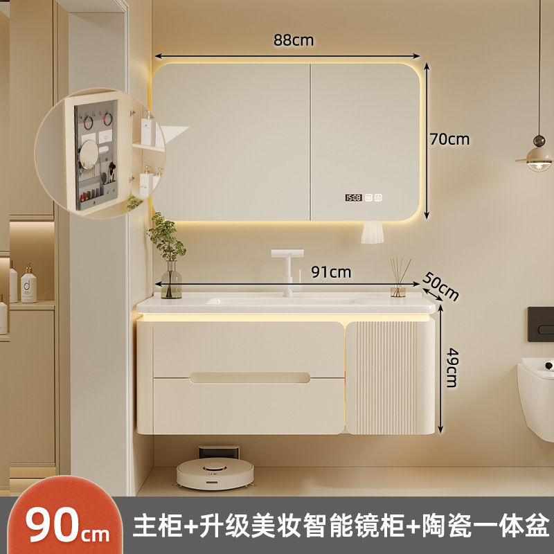 Baños personalizados de roble gabinete de baño gabinete de baño nuevo cerámica en una bañera lavabo facial