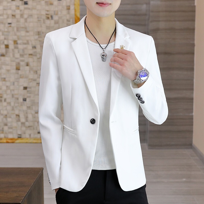 New Style Men's Casual Korean-Style Slim-Fit Single-Breasted Jacket, Stylish and Trendy Blazer for Young Men New Style Men's Casual Korean-Style Slim-Fit Single-Breasted Jacket, Stylish and Trendy Blazer for Young Men