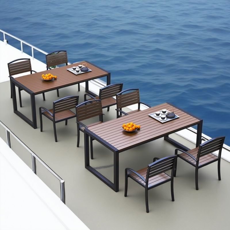 Outdoor Bench Table and Chairs for Cafes, Commercial Milk Tea Shops, Restaurants, Bar Booths, Moisture-Proof and Waterproof Chairs for Multiple People