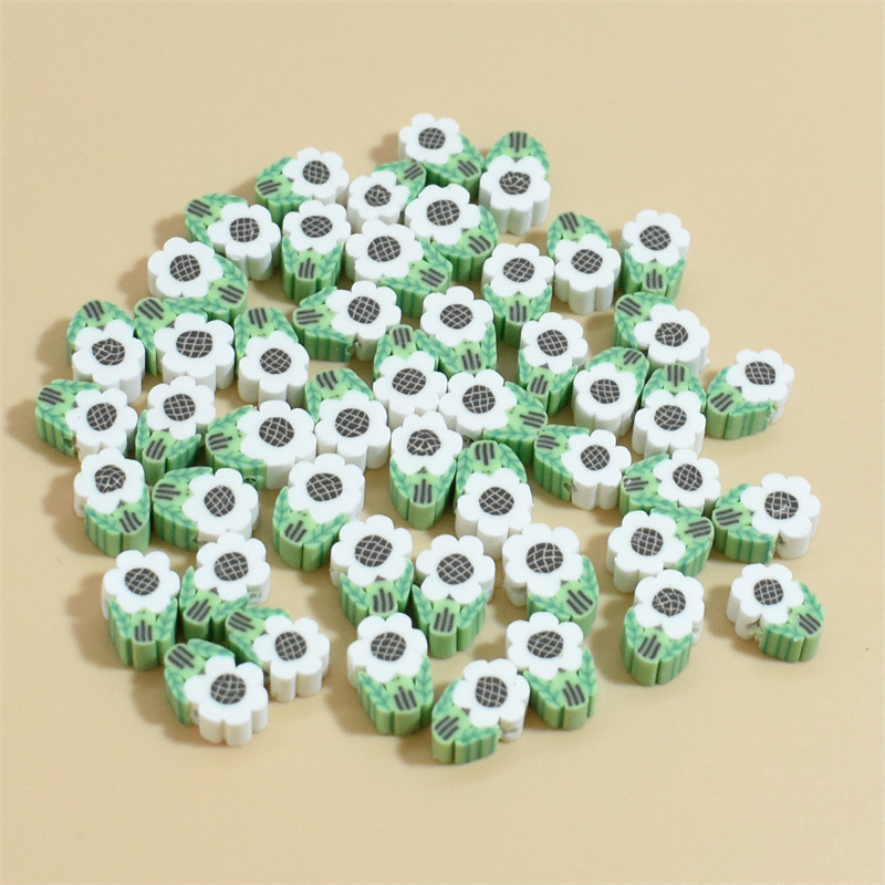 100 PCS/Package Soft Clay Flower Beads display picture 3