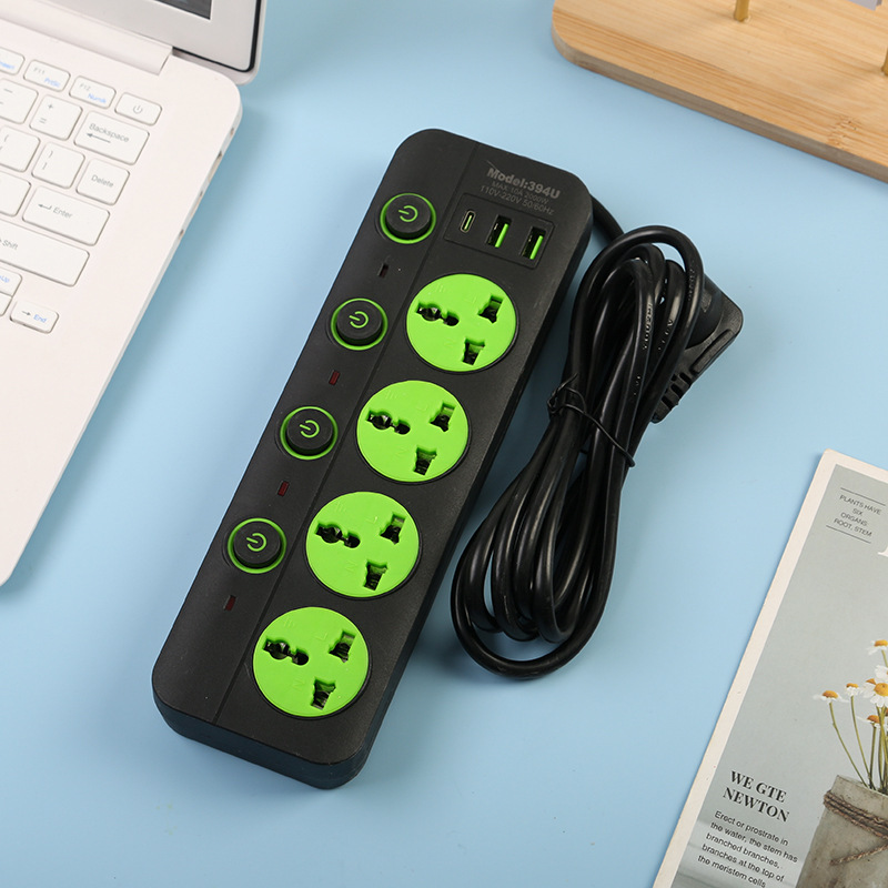 Comercio exterior enchufe universal USB4 interruptor embalaje de plástico estándar británico estándar europeo estándar americano color sólido embalaje neutro