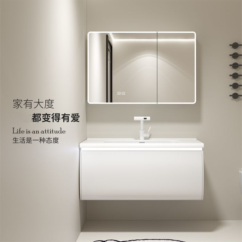 Nuevo gabinete de baño de madera sólida cerámica una bañera gabinete de lavabo de baño doméstico lavabo combinado lavabo