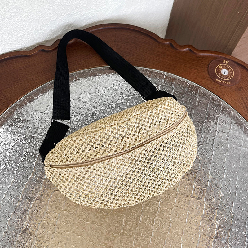 Bolso de paja para mujeres 2026 nueva moda de verano de moda versátil de un solo hombro playa trenzado bolso de pecho casual para mujeres