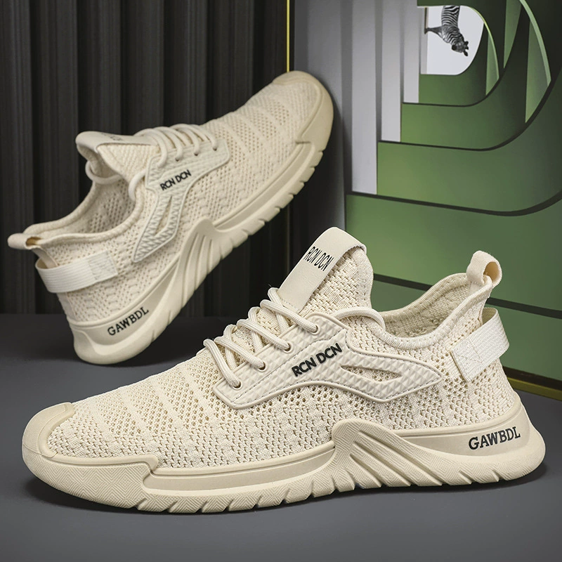 Летающая спортивная мужская обувь 2024 летом новая тонкая шнуровка с низким шнуровкой