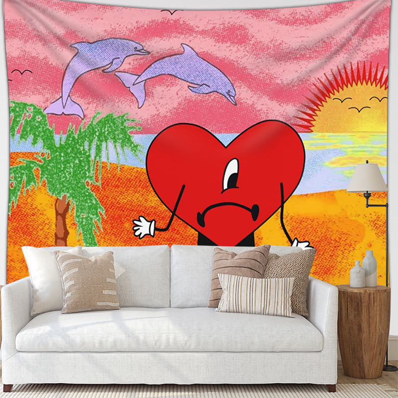 Fashion Style Fashion Heart Shape Polyester Tapestry