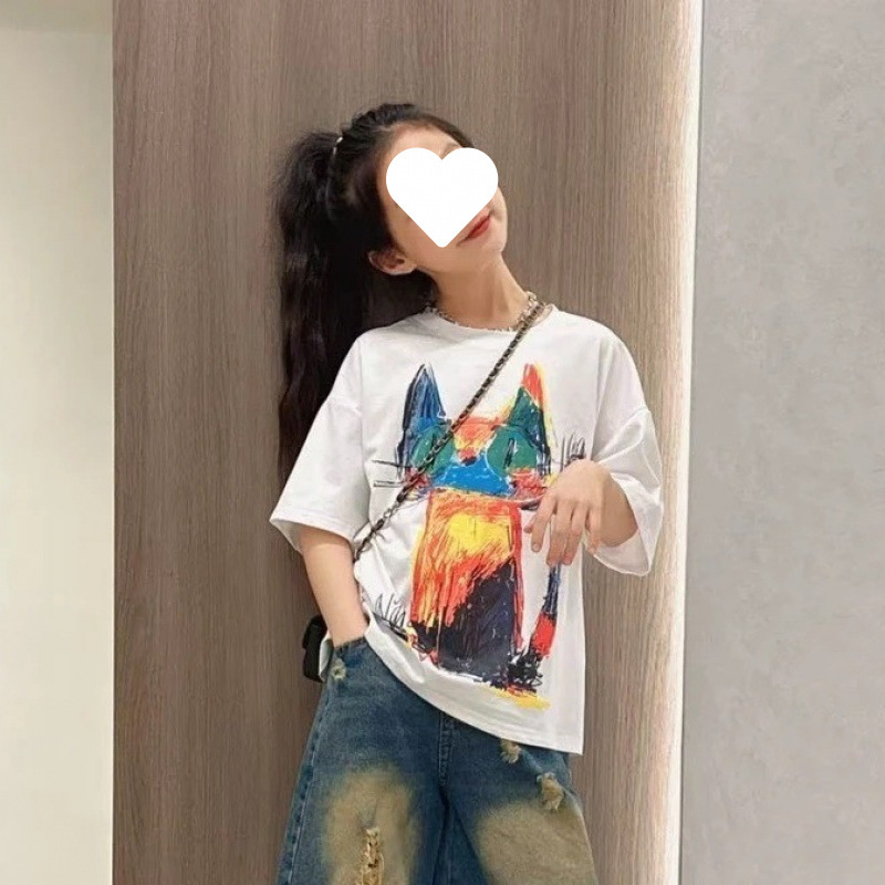 흰 고양이 반팔