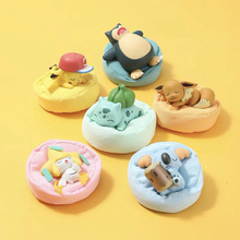 手办跨境精灵宝可梦睡姿系列潮玩神奇宝贝皮卡丘车载摆件公仔批发