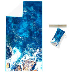 亚马逊热销配套束口袋扎染海洋风度假吸水游泳浴巾速干沙滩巾