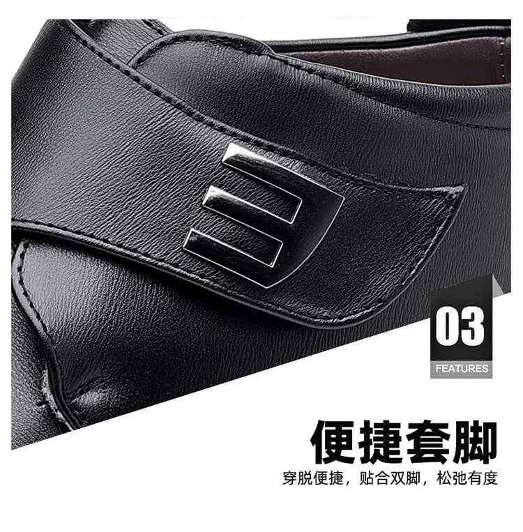 Giày bốt cổ cao nam da PU lót lông cừu giữ ấm, khóa dán tiện lợi, đế bệt — 5829 màu đen chi tiết 11