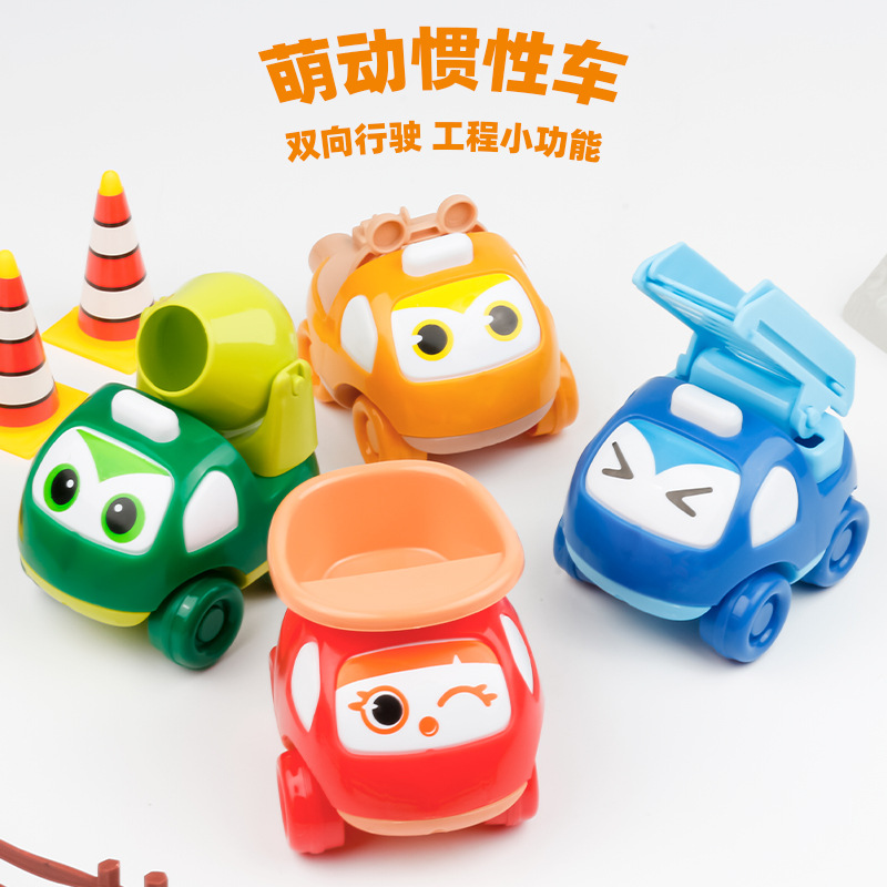 Inertial Mini Construction Vehicle Fire Truck Toy for Boys and Girls Birthday Gift Pull-Back Car Educational Dinosaur Crane