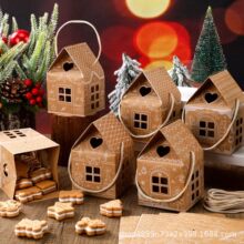 爆款圣诞节礼品盒糖果姜饼屋小盒子迷你圣诞派对饼干糖果小房子