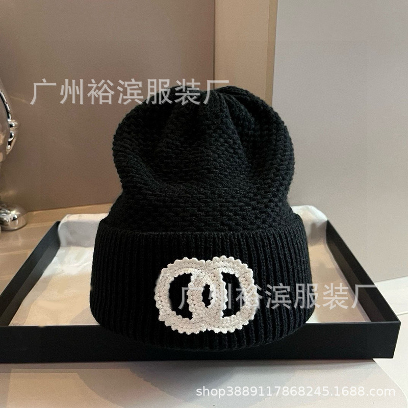 小香风冬季香奶奶羊毛针织帽女保暖加厚新款毛线帽女潮时尚护耳帽|undefined