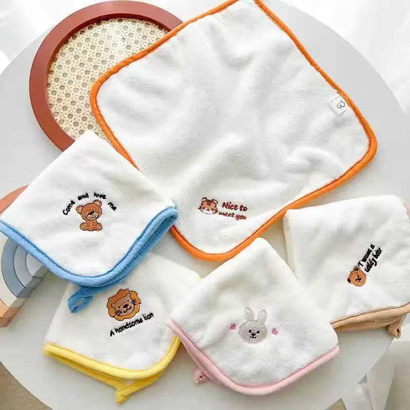 Children's Handkerchief Kindergarten Face Wipe Hand Towel Small Towel Towel Super Soft Newborn Baby Face Wash Small Square Towel Delivery