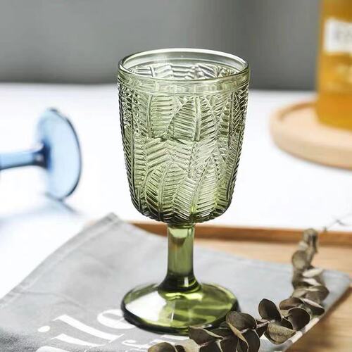 Glass red wine glass tall stem cup thick colored hotel wedding supplies European high-end decor retro wine glass