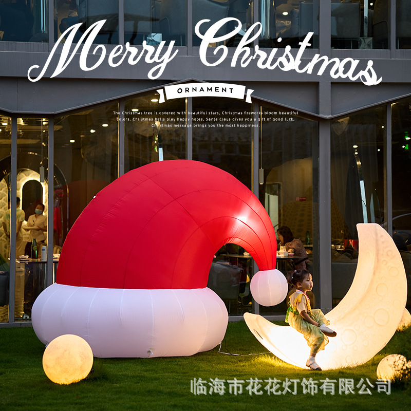Decoración navideña dibujos animados Papá Noel escalada pared molde inflable atmósfera decoración navideña accesorios colgantes al aire libre