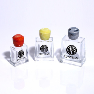 Manufacturer's Ready-Made Trapezoidal Perfume Bottle with Flow Pattern Resin Cap, New High-Looking Sub-Bottle Perfum Bottle