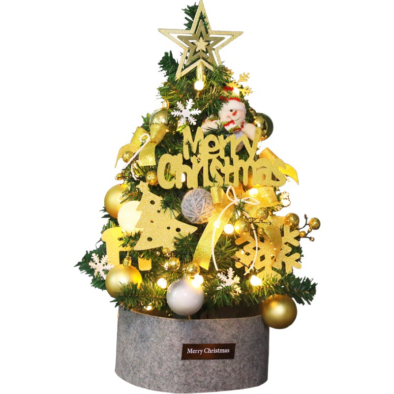 Escritorio en casa 60cm cifrado mini árbol de Navidad conjunto centro comercial decoración adornos de Navidad rojo