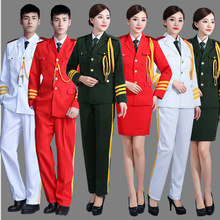 高中生仪仗队升旗手服装管乐队男军乐团舞台表演女鼓乐队乐器演奏