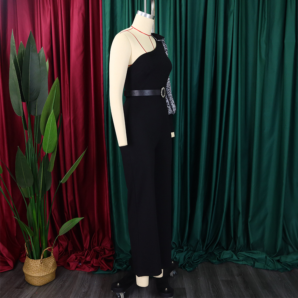 Women's Jumpsuits Rompers One Shoulder High Waist Wide Leg Elegant_voghion.com