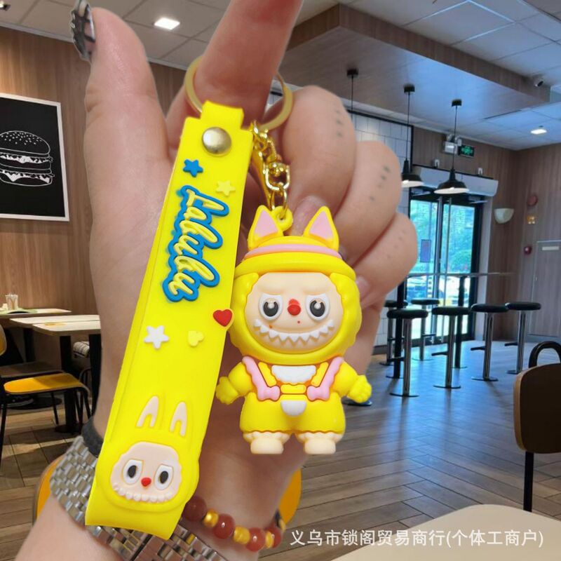 クリエイティブかわいいラブブ小さな羊ソフトプラスチック人形漫画ラブブキーホルダーカップルバッグペンダントギフト|undefined