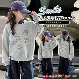 女童卫衣秋冬2025新款洋气上衣中大童女孩春秋休闲冬款加绒polo衫