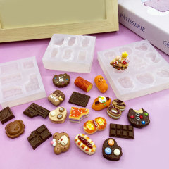 模擬ミニチュアチョコレートクッキースイスロール食品おもちゃシリコーン型フォンダンフォンダン樹脂型