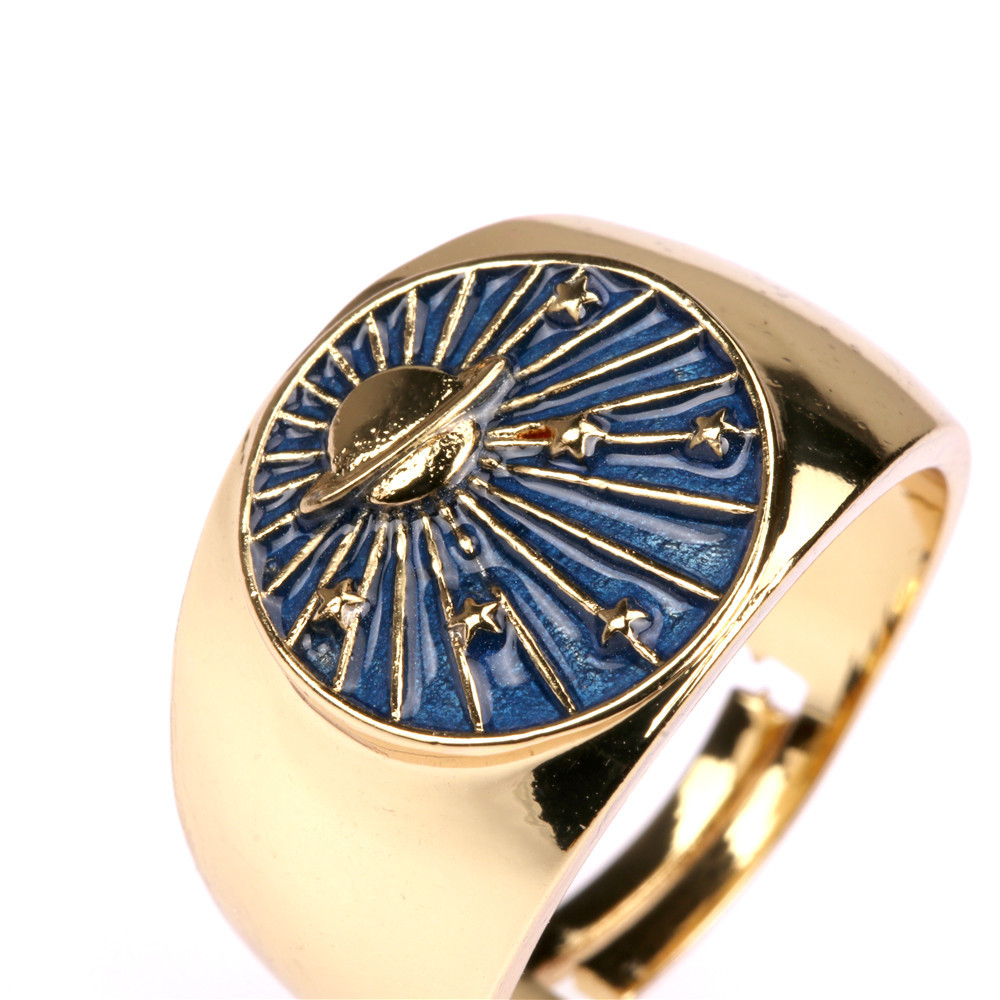 fashion planet drip oil copper ring wholesale