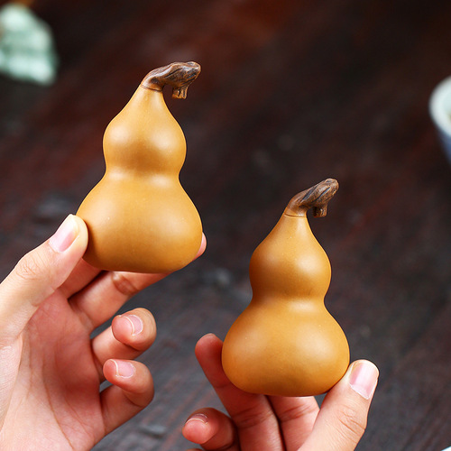 Place of Origin Yixing Zisha Tea Pet Fulu Little King Kong Simulation Gourd Ornament Fruit Can Be Raised Sculpture Tea Play Handle Piece