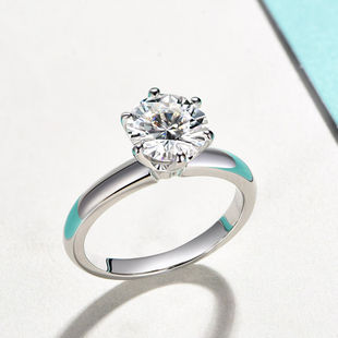 Authentic D Color Classic Six-Claw Moissanite Ring 5 Carat Pigeon Egg Luxury Proposal Wedding Closed Wedding Ring Diamond Ring