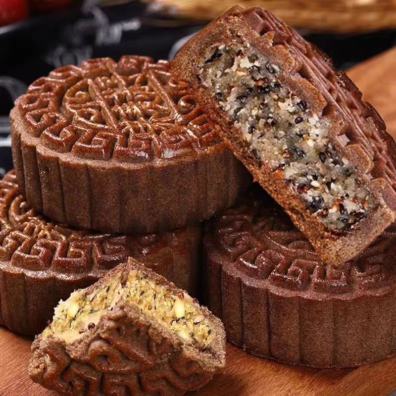 そば月餅 無糖キシリトール月餅 五穀黒ごまそば胡麻菓子スナック 80個/個|undefined