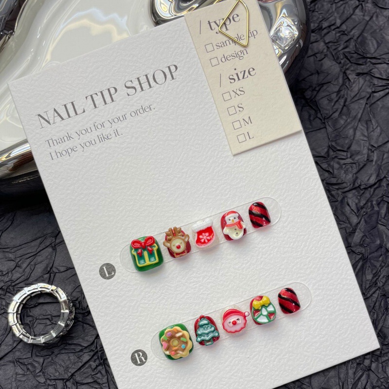 Children's wear nail cartoon cute girl student nail patch 10-year-old 11-year-old 12-year-old New Year nail patch