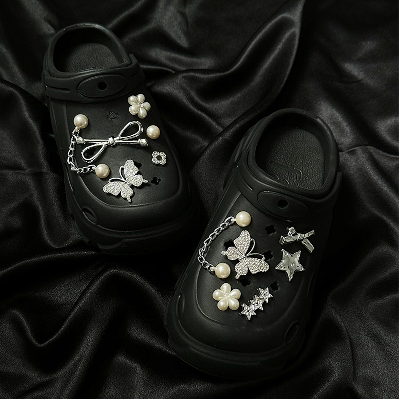 洞靴アクセサリー女性装飾diy靴ボタン智必星靴花靴飾りセットバックルネット赤高級感靴花